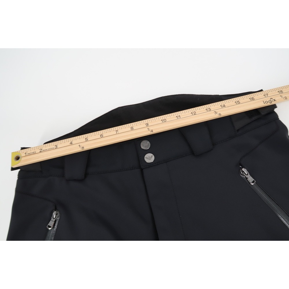 Emporio Armani EA7‎ Mens Large Black Technical Ski Snow Pants Trousers Straight - Picture 11 of 15